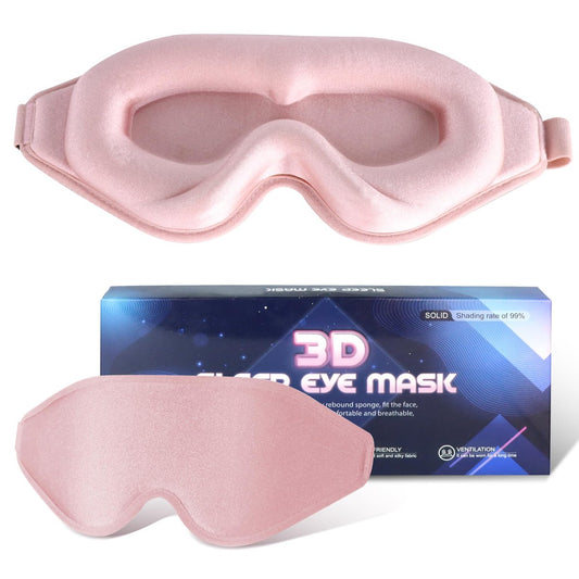 3D Tiefenkontur Schlafmaske für Damen und Herren – Memory-Schaum Augenmaske mit verstellbarem Band – Lichtblockierende Schlafbrille für Reisen, Yoga und Nickerchen (1 Stück, Pink)