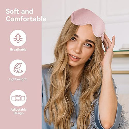 3D Tiefenkontur Schlafmaske für Damen und Herren – Memory-Schaum Augenmaske mit verstellbarem Band – Lichtblockierende Schlafbrille für Reisen, Yoga und Nickerchen (1 Stück, Pink)