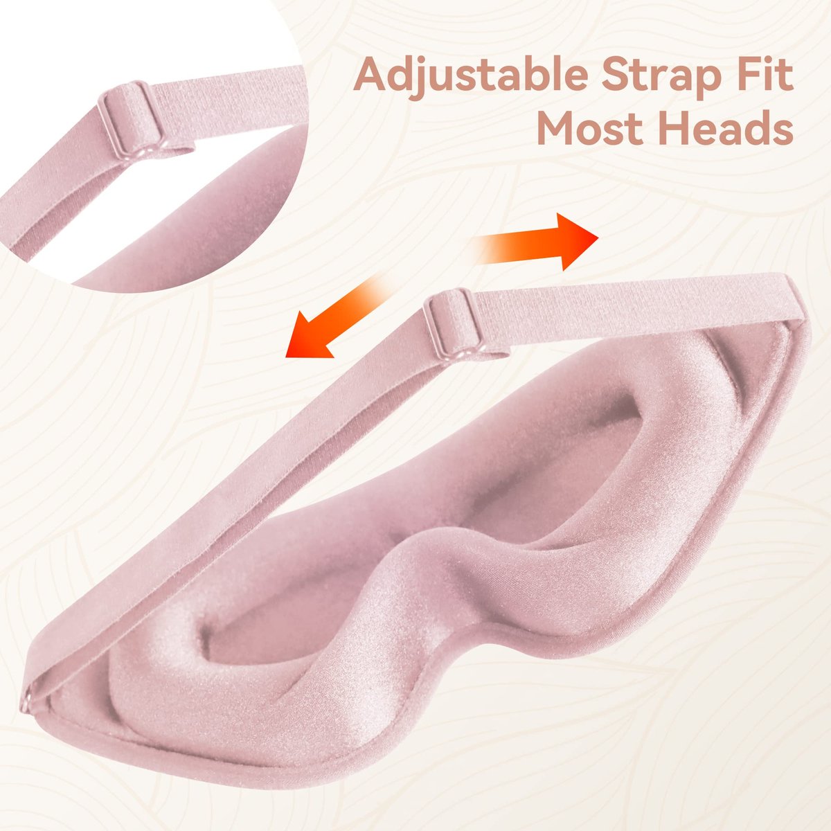 3D Tiefenkontur Schlafmaske für Damen und Herren – Memory-Schaum Augenmaske mit verstellbarem Band – Lichtblockierende Schlafbrille für Reisen, Yoga und Nickerchen (1 Stück, Pink)