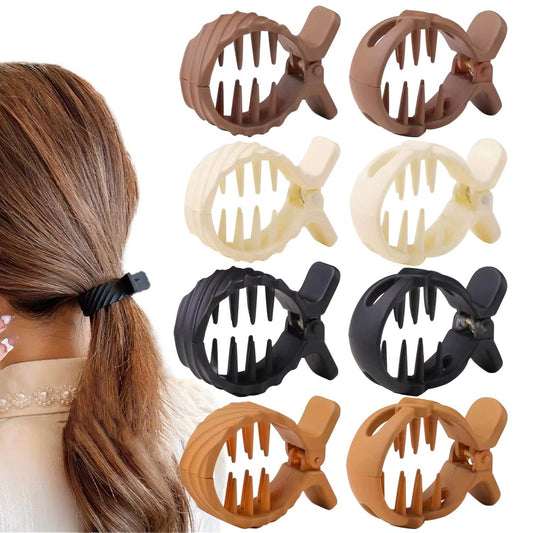 8er-Pack Große Matte Ponyschwanz-Haarklammern, Hochsteck-Claw-Clips, rutschfest, für dickes Haar, Mehrfarbig