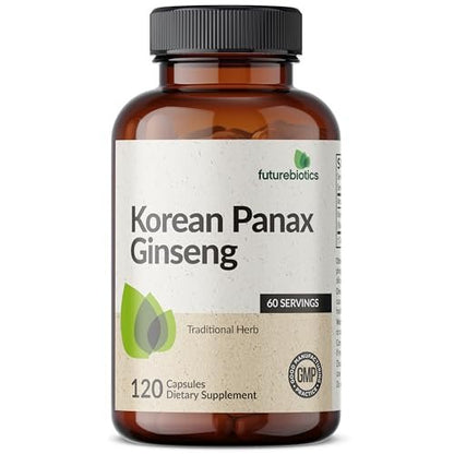 Futurebiotics Korean Panax Ginseng – Energie, Gedächtnis & Gehirnunterstützung, Nicht-GVO, 120 Kapseln