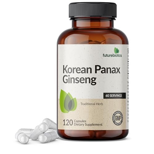 Futurebiotics Korean Panax Ginseng – Energie, Gedächtnis & Gehirnunterstützung, Nicht-GVO, 120 Kapseln