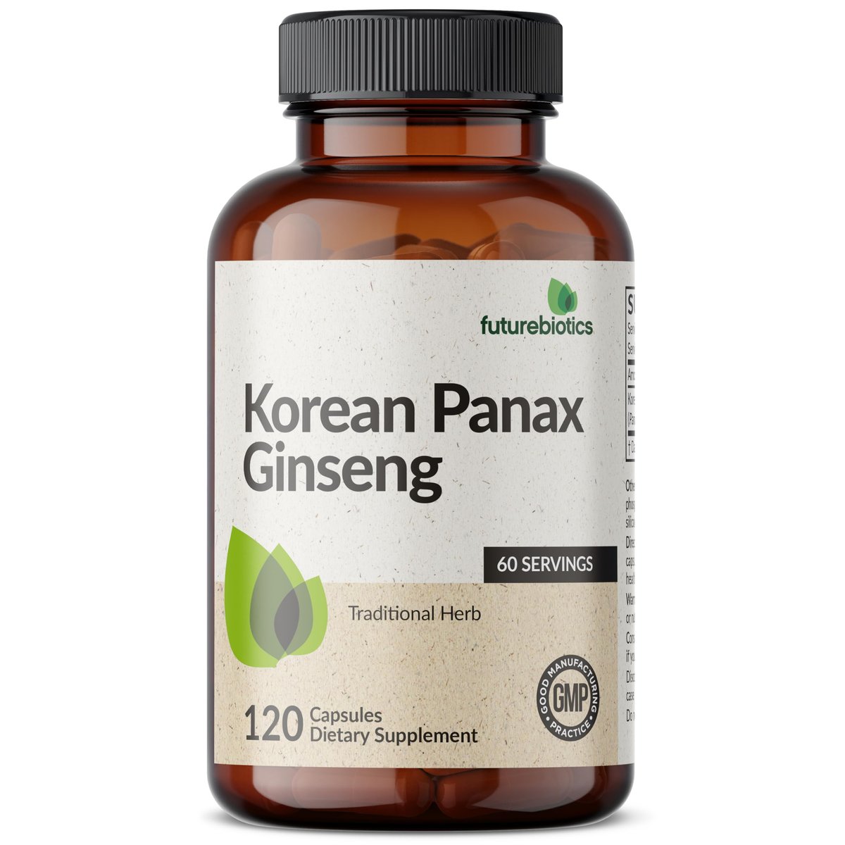 Futurebiotics Korean Panax Ginseng – Energie, Gedächtnis & Gehirnunterstützung, Nicht-GVO, 120 Kapseln