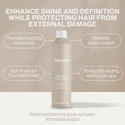 NEUMA Neu Styling Flexible Hair Spray 9 Fl Oz – Flexibler Halt für alle Haartypen mit Lavendel, Mandarine & Vanille Duft