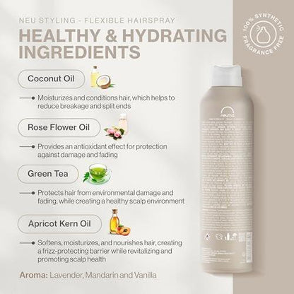 NEUMA Neu Styling Flexible Hair Spray 9 Fl Oz – Flexibler Halt für alle Haartypen mit Lavendel, Mandarine & Vanille Duft