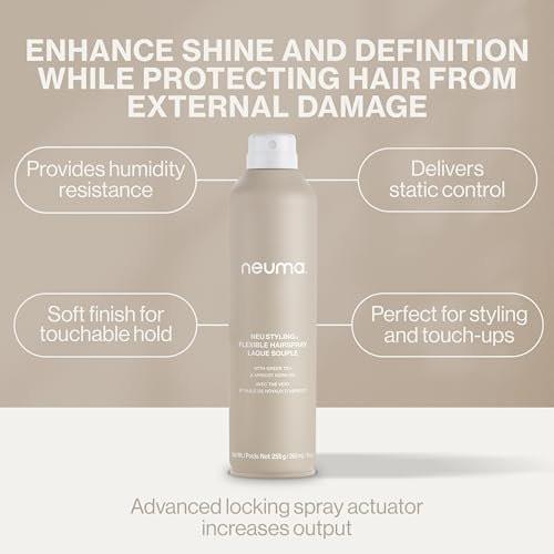 NEUMA Neu Styling Flexible Hair Spray 9 Fl Oz – Flexibler Halt für alle Haartypen mit Lavendel, Mandarine & Vanille Duft
