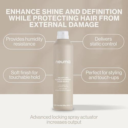 NEUMA Neu Styling Flexible Hair Spray 9 Fl Oz – Flexibler Halt für alle Haartypen mit Lavendel, Mandarine & Vanille Duft
