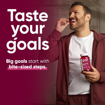 Goli Beets Cardio Gummies mit CoQ10 und Vitamin B12 - Rote-Bete-Extrakt für kardiovaskuläre Gesundheit - Vegan, Nicht-GVO, Glutenfrei (60 Stück)