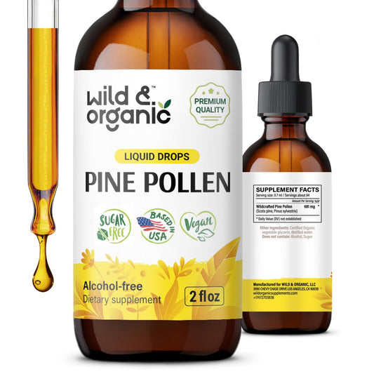 Wild & Organic Kiefernblüten-Tinktur - Kiefernblüten-Extrakt-Tropfen für Männer & Frauen - vegan, zucker- & alkoholfrei - 60 ml