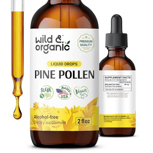Wild & Organic Kiefernblüten-Tinktur - Kiefernblüten-Extrakt-Tropfen für Männer & Frauen - vegan, zucker- & alkoholfrei - 60 ml