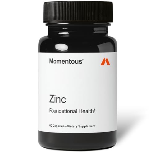 Momentous Zinkpicolinat 15 mg – Immun- & Hormonunterstützung – Bioverfügbares Zinkpräparat – Fördert Gelenkgesundheit & magere Muskelmasse – NSF-zertifiziert für den Sport – Gentechnikfrei & glutenfrei – 60 Portionen