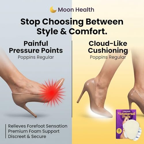 12er-Pack Metatarsal-Pads für Frauen – 1/4 Zoll dicke, bequeme Fußpolster für Fersen & Schmerzlinderung, Vorfußstütze, ideal bei Metatarsalgie, Morton-Neurom, Sesamoiditis