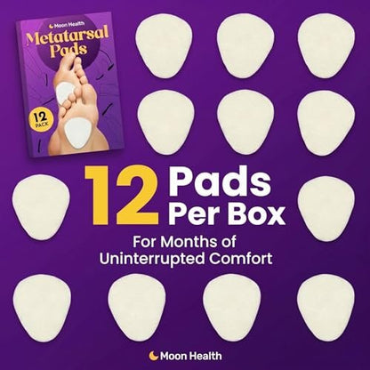 12er-Pack Metatarsal-Pads für Frauen – 1/4 Zoll dicke, bequeme Fußpolster für Fersen & Schmerzlinderung, Vorfußstütze, ideal bei Metatarsalgie, Morton-Neurom, Sesamoiditis