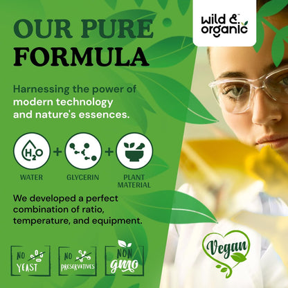 Wild & Organic Grüntee-Extrakt Flüssigtropfen - Antioxidantien-Unterstützung - Natürliche Grüntee-Ergänzung - Camelia Sinensis Tinktur - Vegan, Zucker- & Alkoholfrei - 60 ml