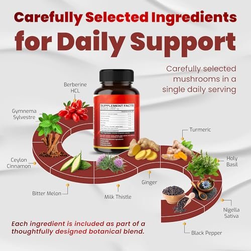 VEGATOT GlucoSavior Berberin Komplex mit Ceylon Zimt, Bitter Melone, Gymnema – Unterstützt Immun-, Herz- und Magen-Darm-Gesundheit (150 Kapseln)