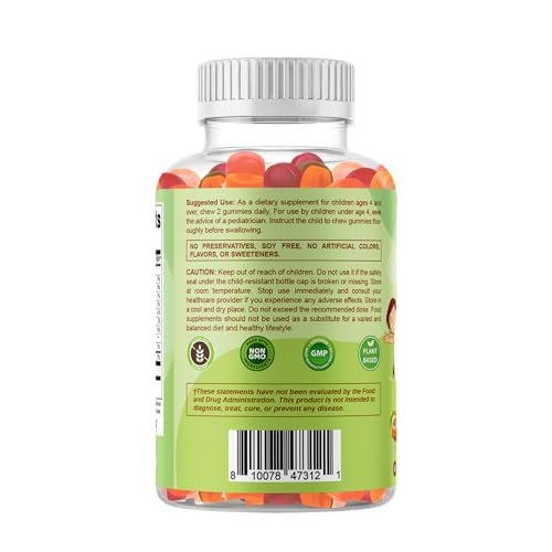 Vitamatic Kinder Präbiotikum Ballaststoff Gummis – Extra Stärke 4g Ballaststoffe – Ohne Zuckerzusatz – 60 Gummis auf Pektinbasis – Unterstützung für Verdauungsgesundheit & Regelmäßigkeit