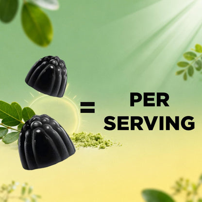 Vitamatic Moringa Gummis – Zuckerfreies botanisches Extrakt – Grünes Superfood – Vegan, Pektin-basiert, Non-GMO – 60 Stück