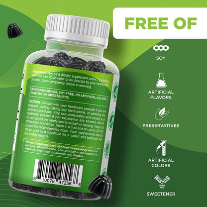 Vitamatic Moringa Gummis – Zuckerfreies botanisches Extrakt – Grünes Superfood – Vegan, Pektin-basiert, Non-GMO – 60 Stück