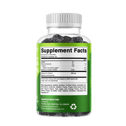 Vitamatic Moringa Gummis – Zuckerfreies botanisches Extrakt – Grünes Superfood – Vegan, Pektin-basiert, Non-GMO – 60 Stück