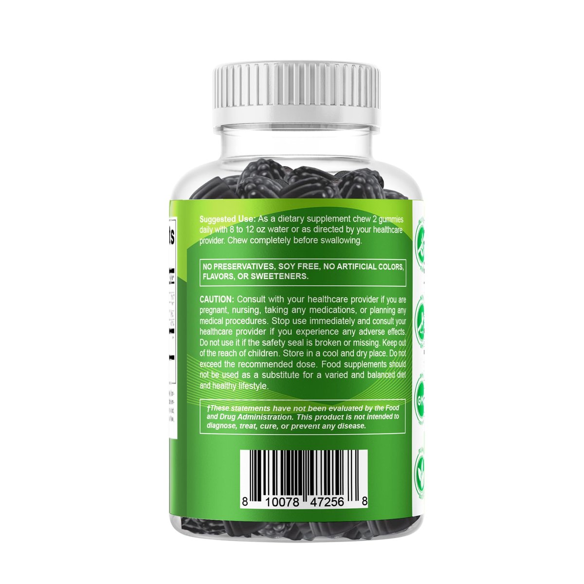 Vitamatic Moringa Gummis – Zuckerfreies botanisches Extrakt – Grünes Superfood – Vegan, Pektin-basiert, Non-GMO – 60 Stück