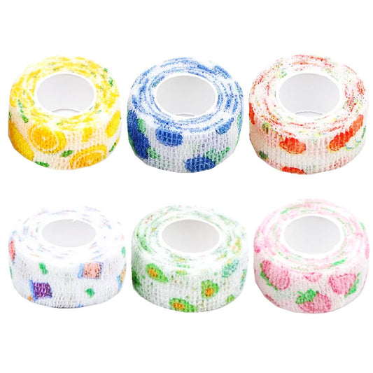 6 Rollen Selbstklebender Verband, Tattoo-Grip-Band, elastischer Klebeverband für Sport, Finger und Handgelenk