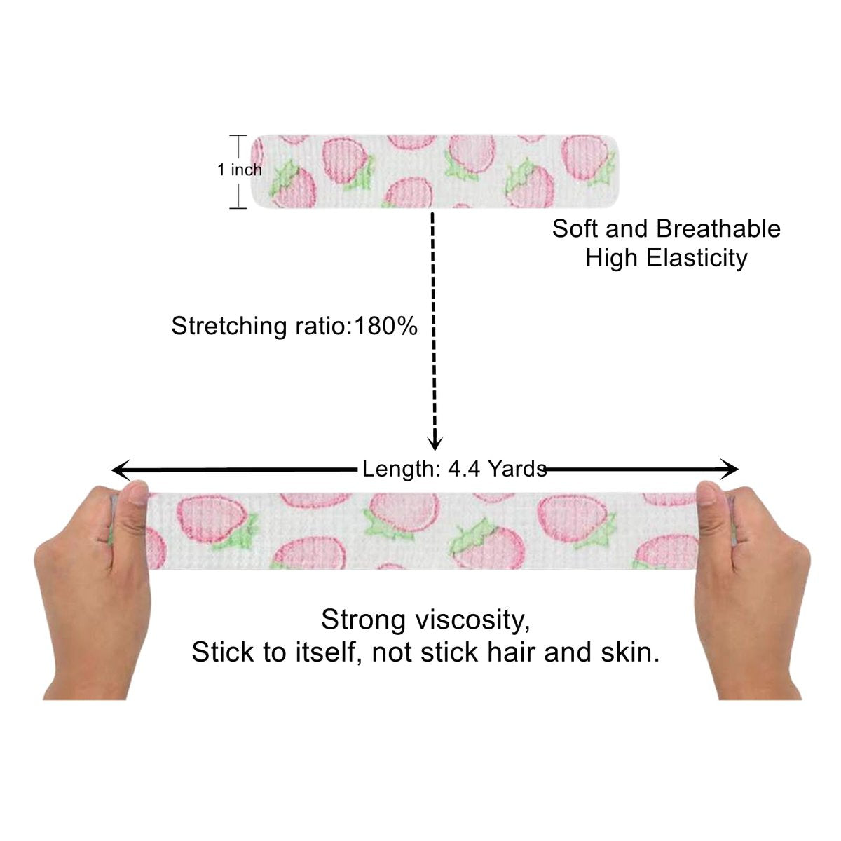 6 Rollen Selbstklebender Verband, Tattoo-Grip-Band, elastischer Klebeverband für Sport, Finger und Handgelenk
