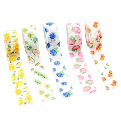6 Rollen Selbstklebender Verband, Tattoo-Grip-Band, elastischer Klebeverband für Sport, Finger und Handgelenk