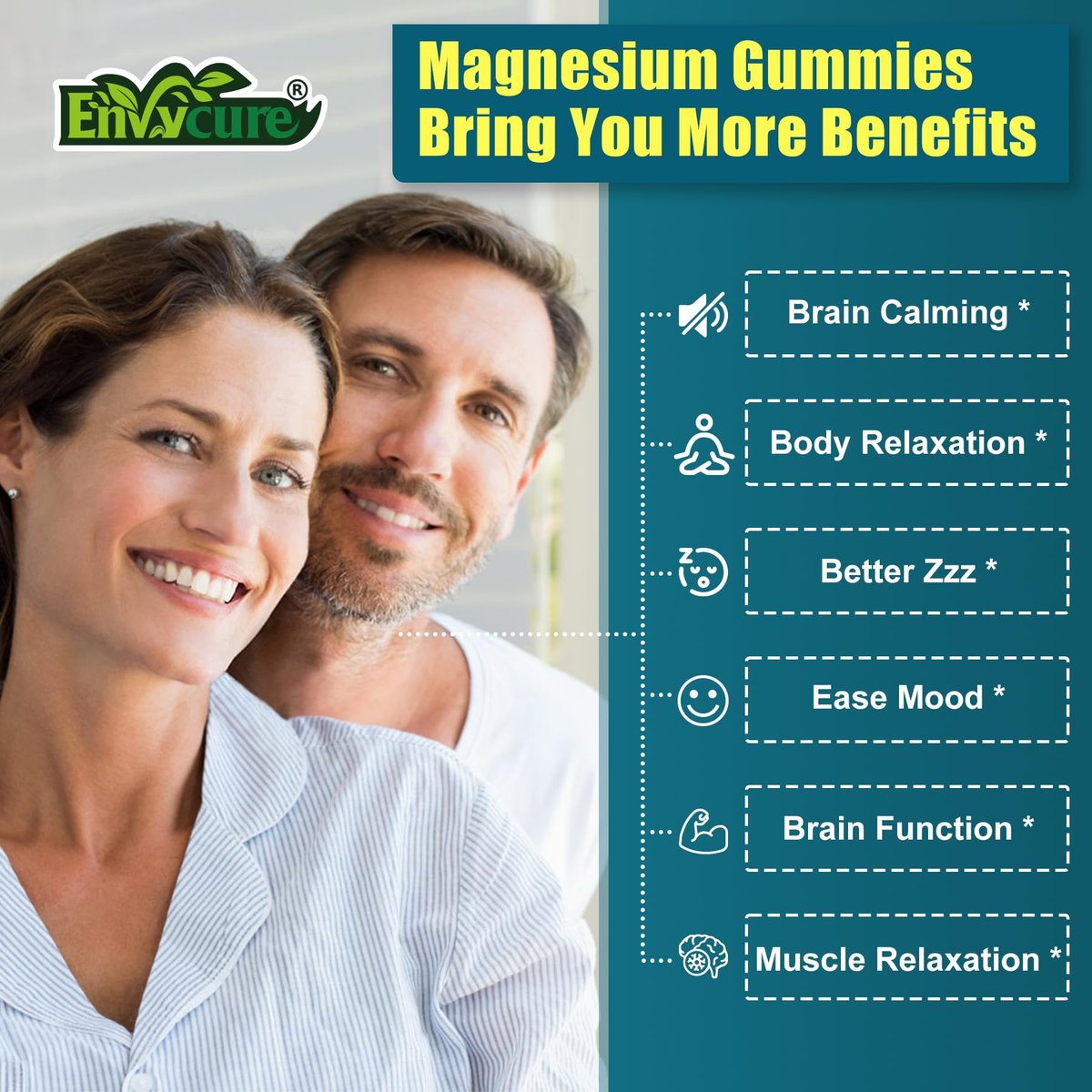 Zuckerfreie Magnesiumglycinat Gummis 400mg mit Ashwagandha, B1, B3, Rhodiola Rosea & Safran – zur Unterstützung von Ruhe, Stimmung & Energie – Magnesium Gummis für Erwachsene, kaubares Magnesiumpräparat, 60 Stück