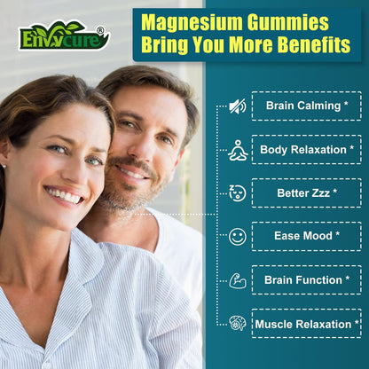 Zuckerfreie Magnesiumglycinat Gummis 400mg mit Ashwagandha, B1, B3, Rhodiola Rosea & Safran – zur Unterstützung von Ruhe, Stimmung & Energie – Magnesium Gummis für Erwachsene, kaubares Magnesiumpräparat, 60 Stück