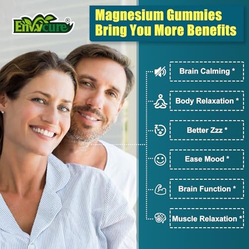 Zuckerfreie Magnesiumglycinat Gummis 400mg mit Ashwagandha, B1, B3, Rhodiola Rosea & Safran – zur Unterstützung von Ruhe, Stimmung & Energie – Magnesium Gummis für Erwachsene, kaubares Magnesiumpräparat, 60 Stück