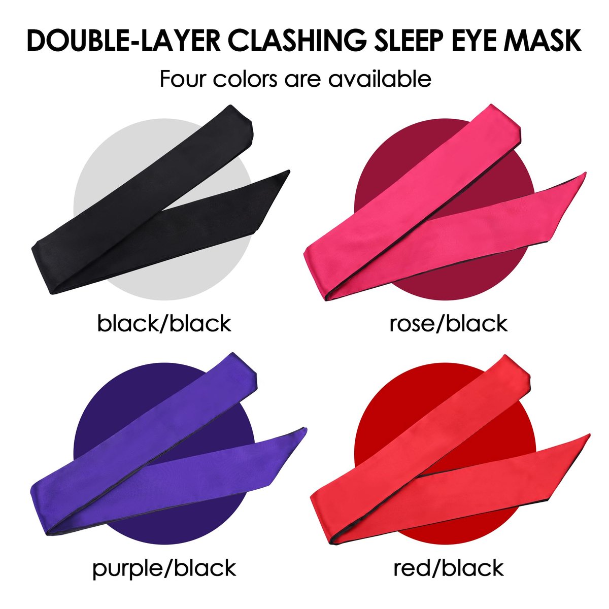 FRESHME Satin Schlafmaske - Bequeme Augenmaske für Frauen und Männer, weiche, verstellbare, blickdichte Augenabdeckung für Nacht Schlaf, Reisen, Meditation, reines Schwarz, Valentinstagsgeschenk 160cm/63in
