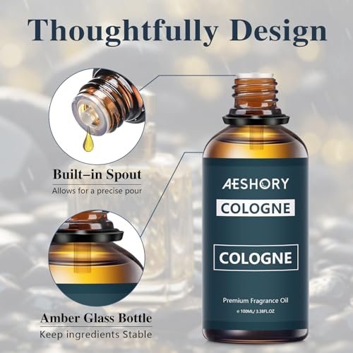 Aeshory Cologne Duftöl 100 ml – Aromatherapie Ätherisches Öl für Diffuser, Massage, Seifen- und Kerzenherstellung – 3,38 Fl Oz