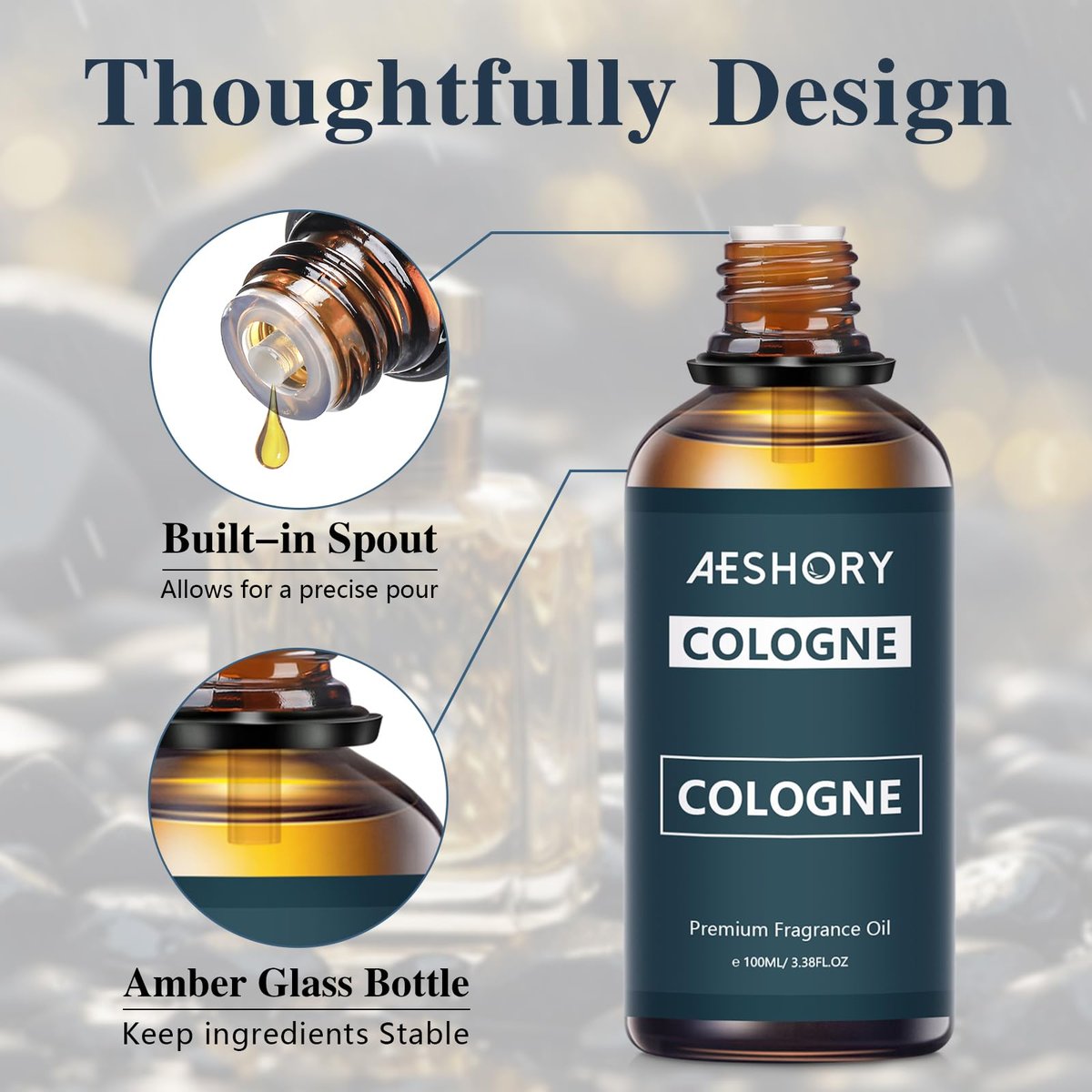 Aeshory Cologne Duftöl 100 ml – Aromatherapie Ätherisches Öl für Diffuser, Massage, Seifen- und Kerzenherstellung – 3,38 Fl Oz