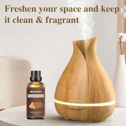 Teakholz Duftöl 3,38 FL.OZ - Aromatherapie Ätherisches Öl für Diffuser, Massage, Seifen- und Kerzenherstellung - 100 ml