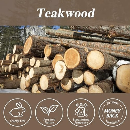 Teakholz Duftöl 3,38 FL.OZ - Aromatherapie Ätherisches Öl für Diffuser, Massage, Seifen- und Kerzenherstellung - 100 ml