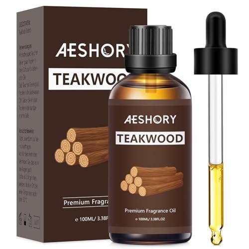 Teakholz Duftöl 3,38 FL.OZ - Aromatherapie Ätherisches Öl für Diffuser, Massage, Seifen- und Kerzenherstellung - 100 ml