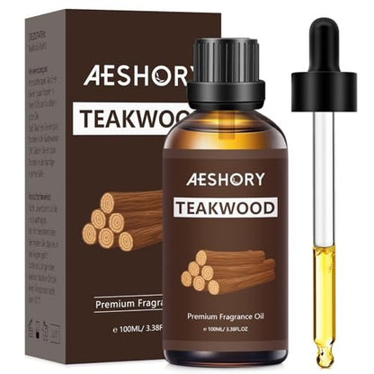 Teakholz Duftöl 3,38 FL.OZ - Aromatherapie Ätherisches Öl für Diffuser, Massage, Seifen- und Kerzenherstellung - 100 ml