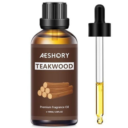 Teakholz Duftöl 3,38 FL.OZ - Aromatherapie Ätherisches Öl für Diffuser, Massage, Seifen- und Kerzenherstellung - 100 ml