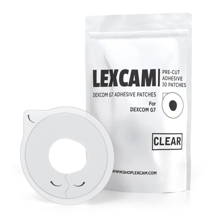 Lexcam Dexcom G7 Klebepflaster, 30er-Pack, wasserdichte CGM-Abdeckung, klar (Sensor nicht enthalten)