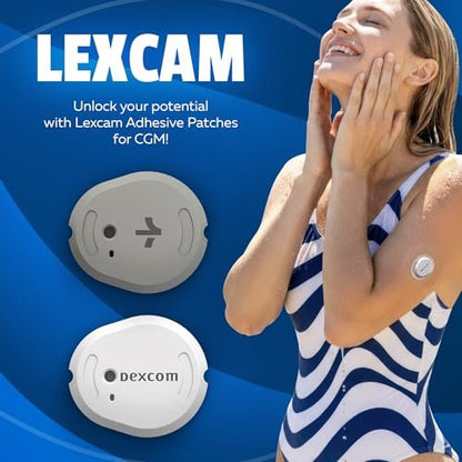 Lexcam Dexcom G7 Klebepflaster, 30er-Pack, wasserdichte CGM-Abdeckung, klar (Sensor nicht enthalten)