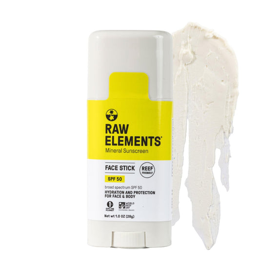 Raw Elements Face Stick SPF 50 All-Natural Mineral Sonnencreme - Riffischer, Wasserbeständig, Breitband UVA/UVB Schutz, Für Alle Altersgruppen, Reisegröße 28 g