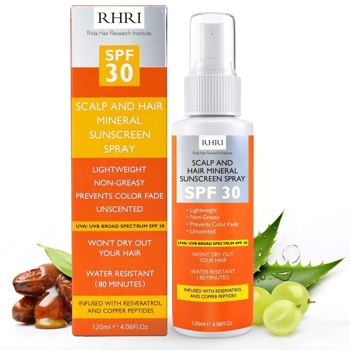 Premium SPF 30 Haar-Sonnenspray | Hitzeschutzspray für Haare | Nicht fettender UV-Schutz für Haar & Kopfhaut | Verhindert Farbverblassen & Trockenheit | Hitzeschutz für Haare | Beach SunBlock 118 ml
