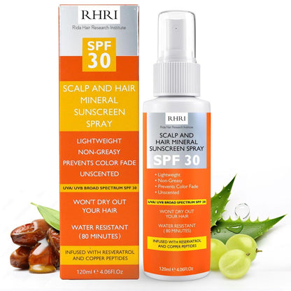 Premium SPF 30 Haar-Sonnenspray | Hitzeschutzspray für Haare | Nicht fettender UV-Schutz für Haar & Kopfhaut | Verhindert Farbverblassen & Trockenheit | Hitzeschutz für Haare | Beach SunBlock 118 ml