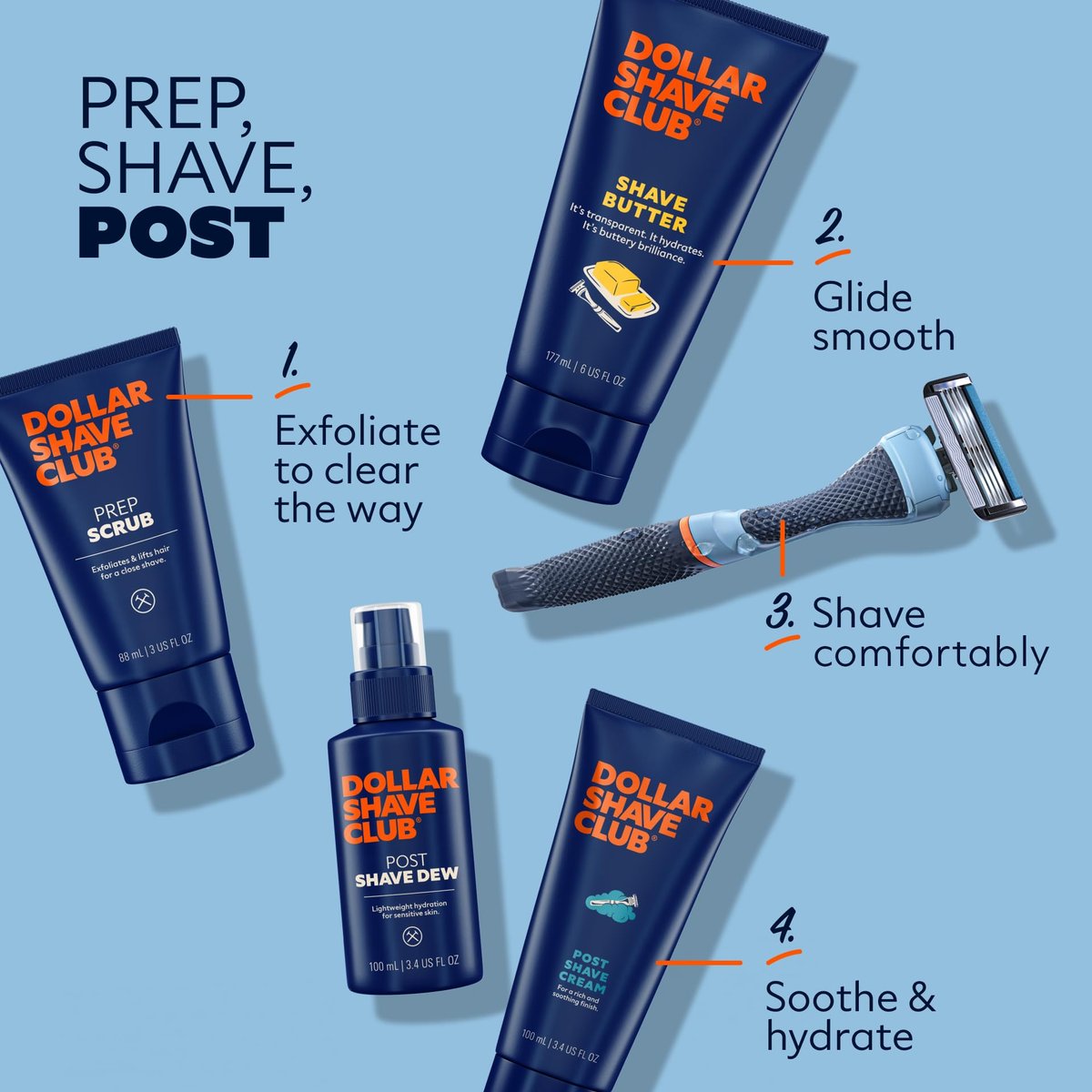 Dollar Shave Club | Post Shave Dew 3,4 Unzen (2er-Pack) | Feuchtigkeitsspendendes Aftershave-Gel für empfindliche Haut