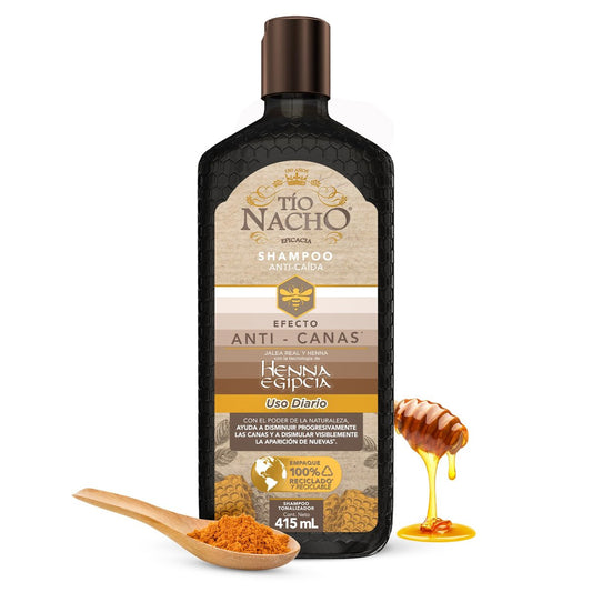 Tio Nacho Shampoo Anti-Caída mit Henna Egipcia – Anti-Canas & Kräftigung, 414 ml