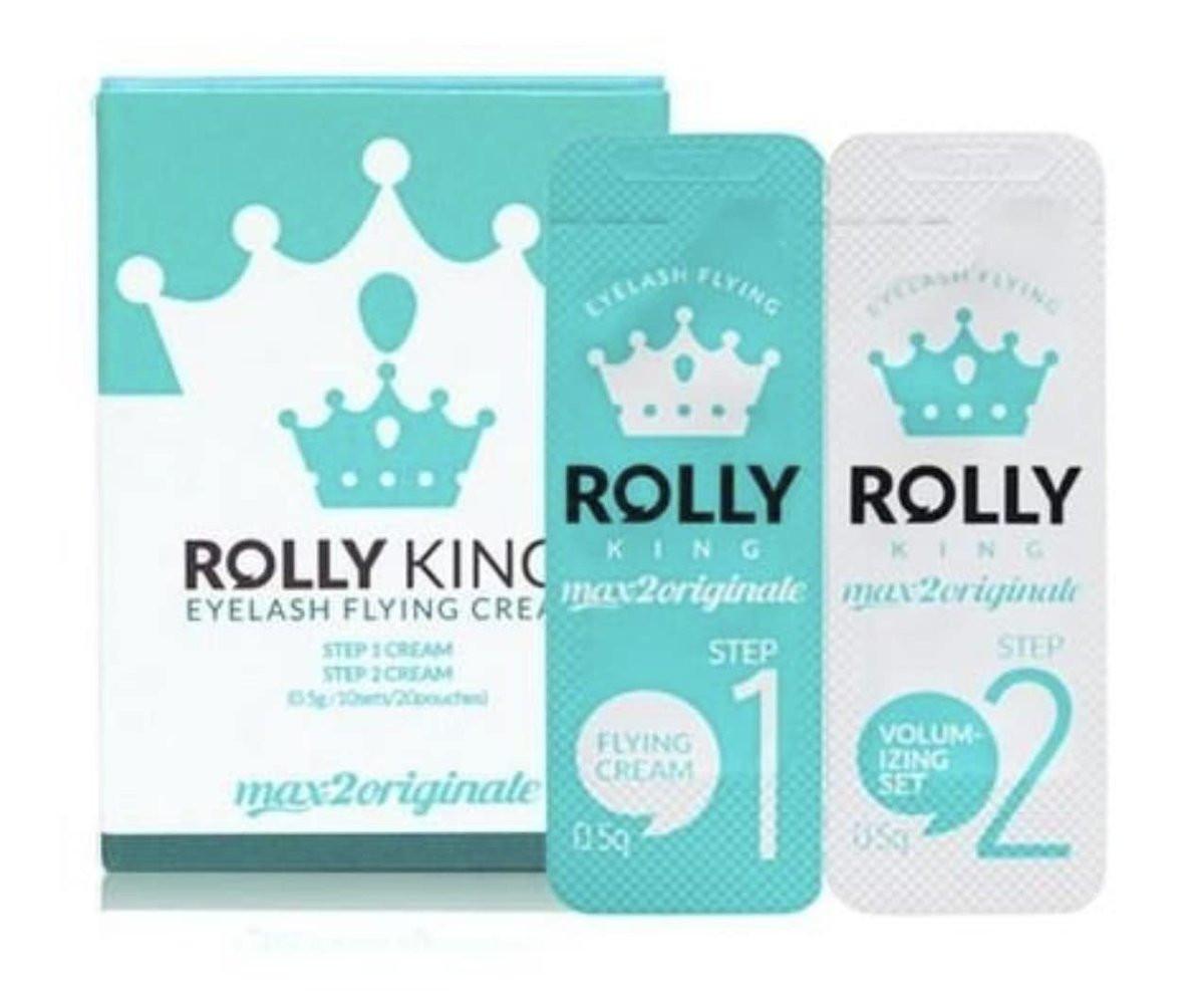 Rolly King Perm Step 1 & 2 für Wimpernlifting und Brow Lamination für Profis, 10 Sachets pro Box