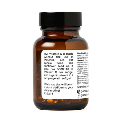 Santa Cruz Paleo Vitamin D3 5000 IE Weichkapseln – Tägliches Nahrungsergänzungsmittel mit Olivenöl für Männer und Frauen, für optimale Aufnahme formuliert, unterstützt die Knochengesundheit, glutenfrei, zuckerfrei, paleo, keto, 60 Stück