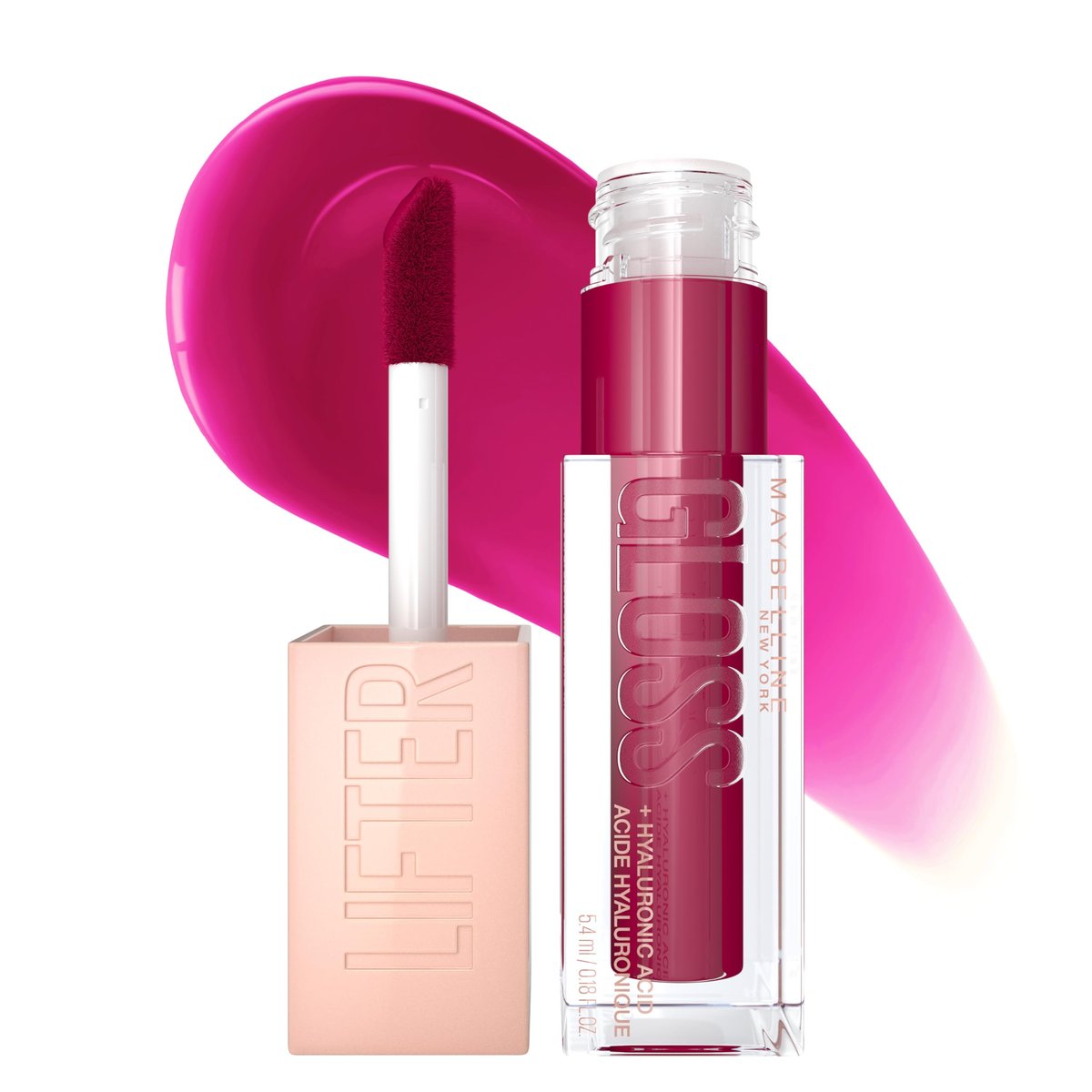 Maybelline New York Lifter Gloss Hydrating Lip Gloss mit Hyaluronsäure, Taffy, Sheer Berry, 0,18 ml