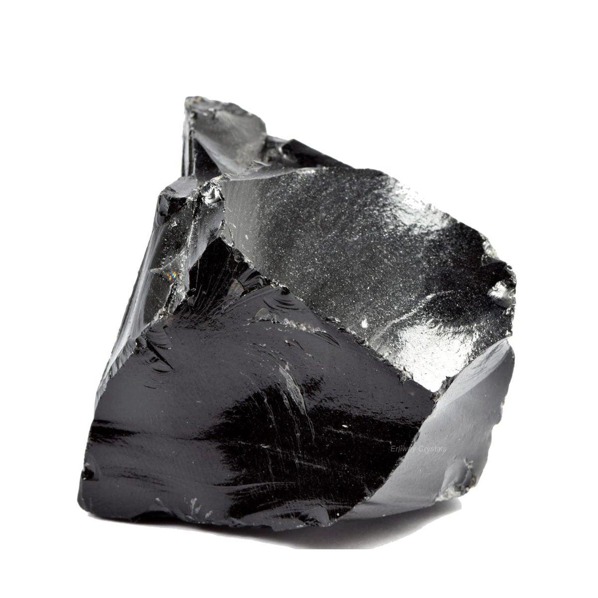 Schwarze Obsidian Rohkristalle, Groß 1.25-2.0" - Natürliche Heilsteine, Rohsteine für Tumbling, Cabbing, Brunnensteine, Dekoration, Polieren, Drahtwickeln, Wicca & Reiki