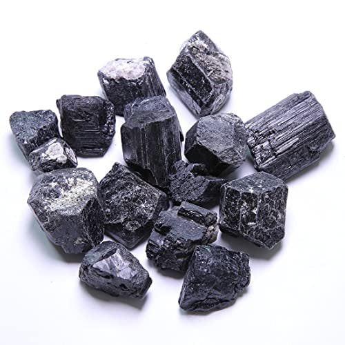 Schwarze Turmalin Rohkristalle, Große 1,25-2,0 Zoll Heilsteine, Natürliche Rohsteine, Kristalle zum Trommeln, Cabochonschleifen, Brunnensteine, Dekoration, Polieren, Drahtwickeln, Wicca und Reiki